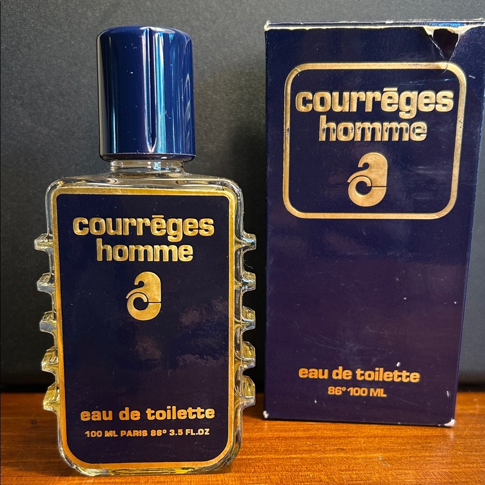Vintage extremely rare Courrèges Homme 100ml  splash Full Bottle in Original Box